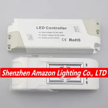 

AC 90-240v 3 key wireless rf led dimmer 220v with remote control for high voltage led strip lamp output dc 90-240v
