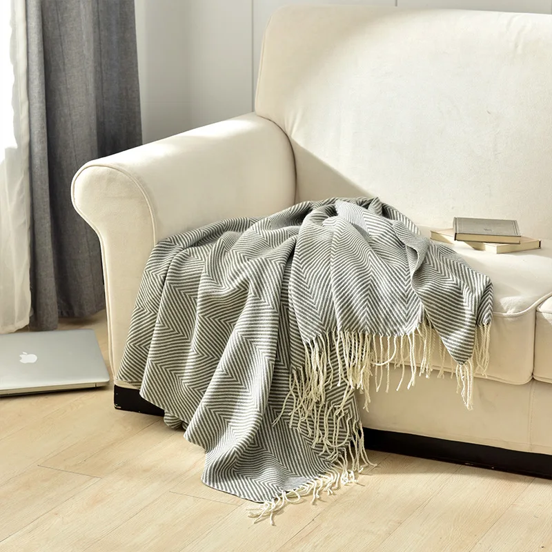 Battilo шеврон елочка пледы одеяло Реверсивный с кистями для дивана стул& Диван, 59x51 дюймов