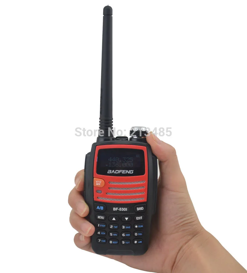 Цвет красный baofeng BF-530I 136-174 MHz и 400-520 MHz двухдиапазонный 5 W/1 W 128CH FM 65-108 MHz с бесплатными наушниками Портативное двухстороннее радио