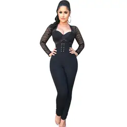 Новый сексуальный Bodycon Комбинезоны для женщин для Для женщин Кружево Up бинты Комбинезоны для малышек Клубные Глубокий v-образным вырезом