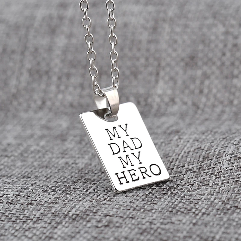 1 шт. креативное ожерелье с надписью My Dad Hero серебряное цепочкой подарок для всей