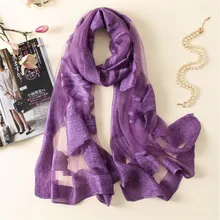 

YUS 65*190CM New Brand Women Scarf Fashion Soft Thin Comfortable Long Size 100% Silk Scarves Shawl 10 Colour Lady Bandana