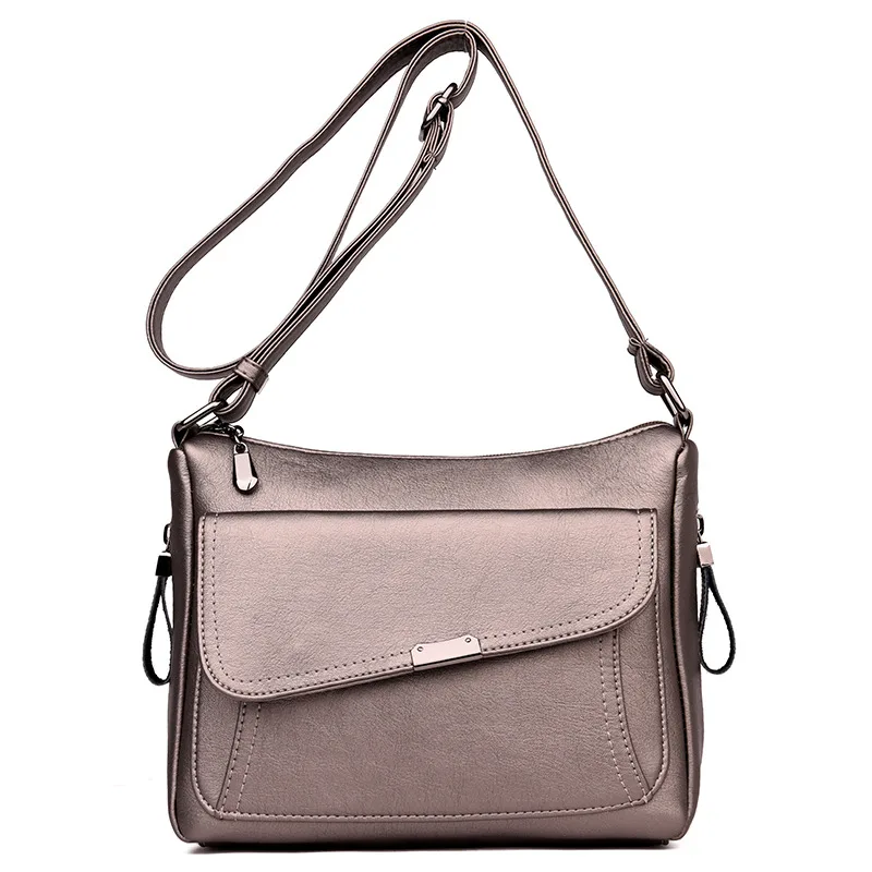Новые женские кожаные сумки почтальон Feminina Bolsa роскошные кожаные сумки женские сумки дизайнерские Sac основная Женская сумка на плечо - Цвет: BRONZE