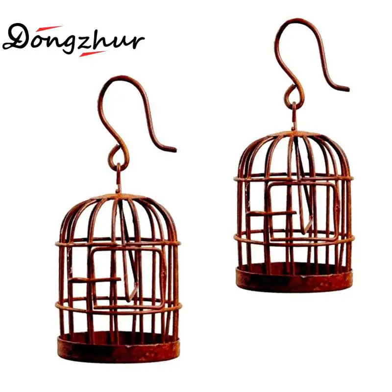 Fashion Iron Wrought Iron Birdcage Small Bird Cage Decoration Hanging Bird Cage Mini Iron Bird Cage For Doll House Decor WWP7079