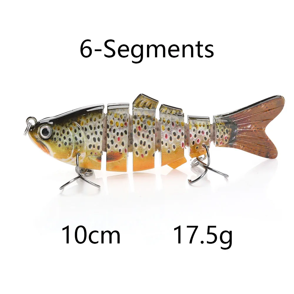 TREHOOK 10 см 17,5 г тонущие рыболовные приманки, наживки, Мульти соединенная жесткая приманка, 6 сегментов, плавающая приманка, кренкбейты, рыболовные снасти, приманка - Цвет: 6 Segments N