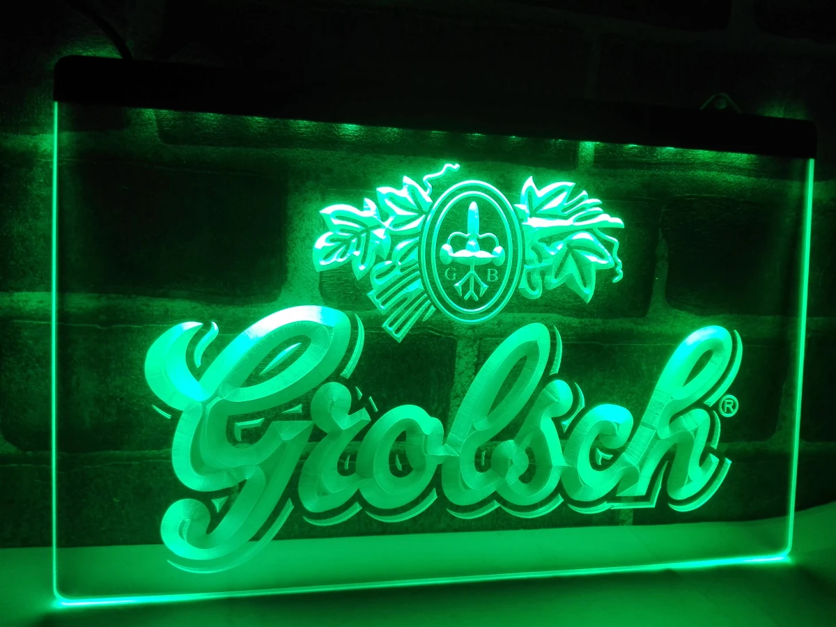 LA007- Grolsch пивной бар Пивной клуб Новый светодиодный неоновый светильник Знак