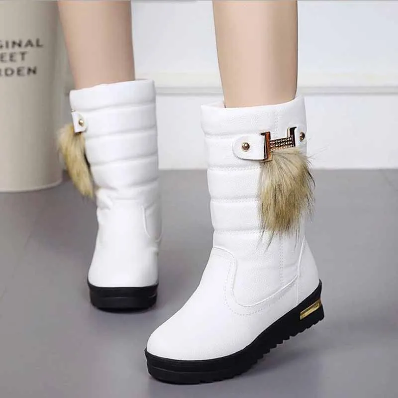 

white winter boots women fashion snow boots new style 2018 women's shoes Brand shoes high quality fast free shipping girlw boots