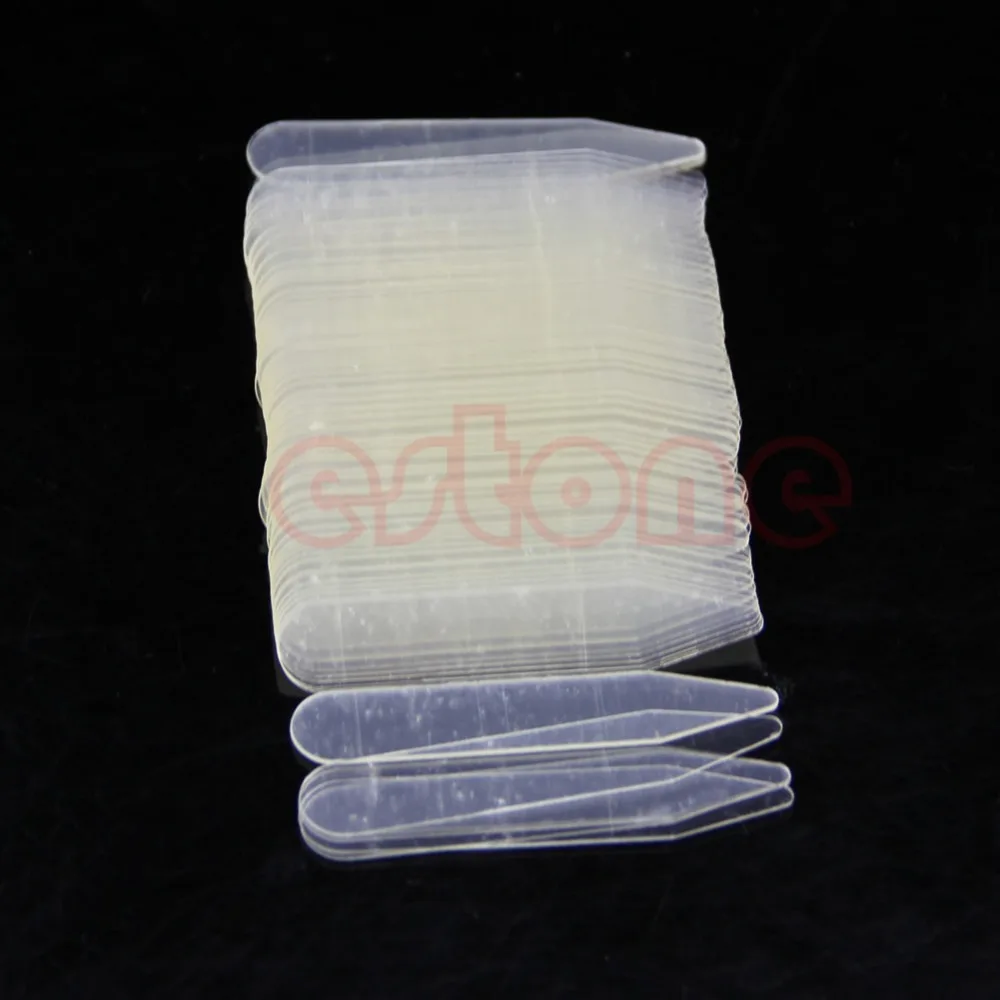 200 Pcs Plastic Clear Men Women Formal Shirt Collar Bones Stiffeners