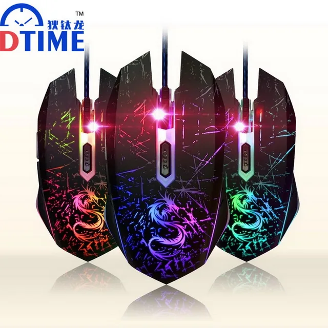 dtime usb optical wired game mouse gamer games gaming mouse mice