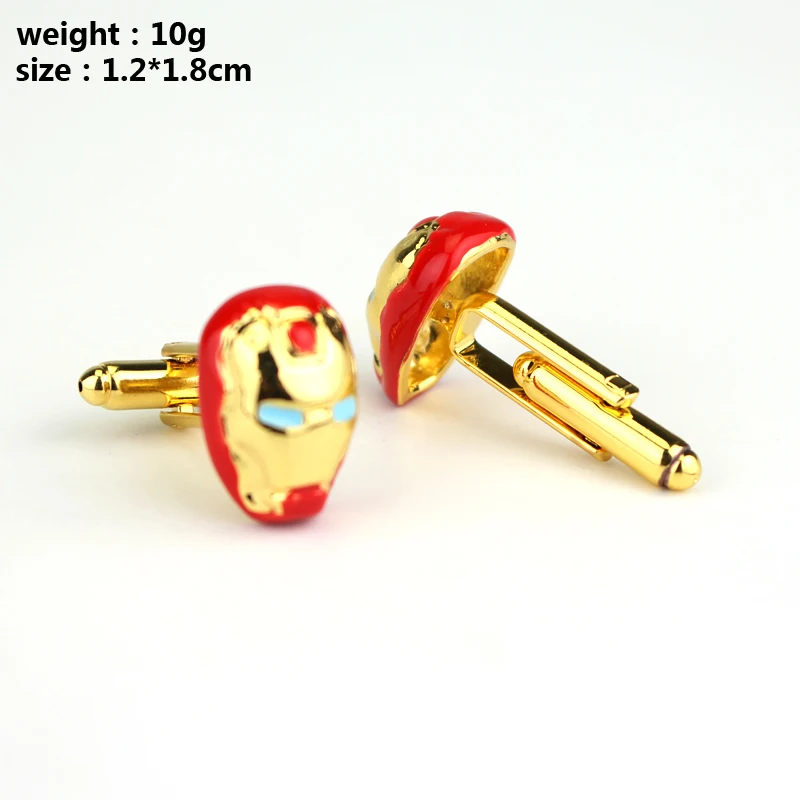 20Pcs/lot Avengers Cufflinks Mens A Letter Iron Man Captain America Deadpool Mask Tie Clips Cuff Buttons Jewelry Gift For Fans