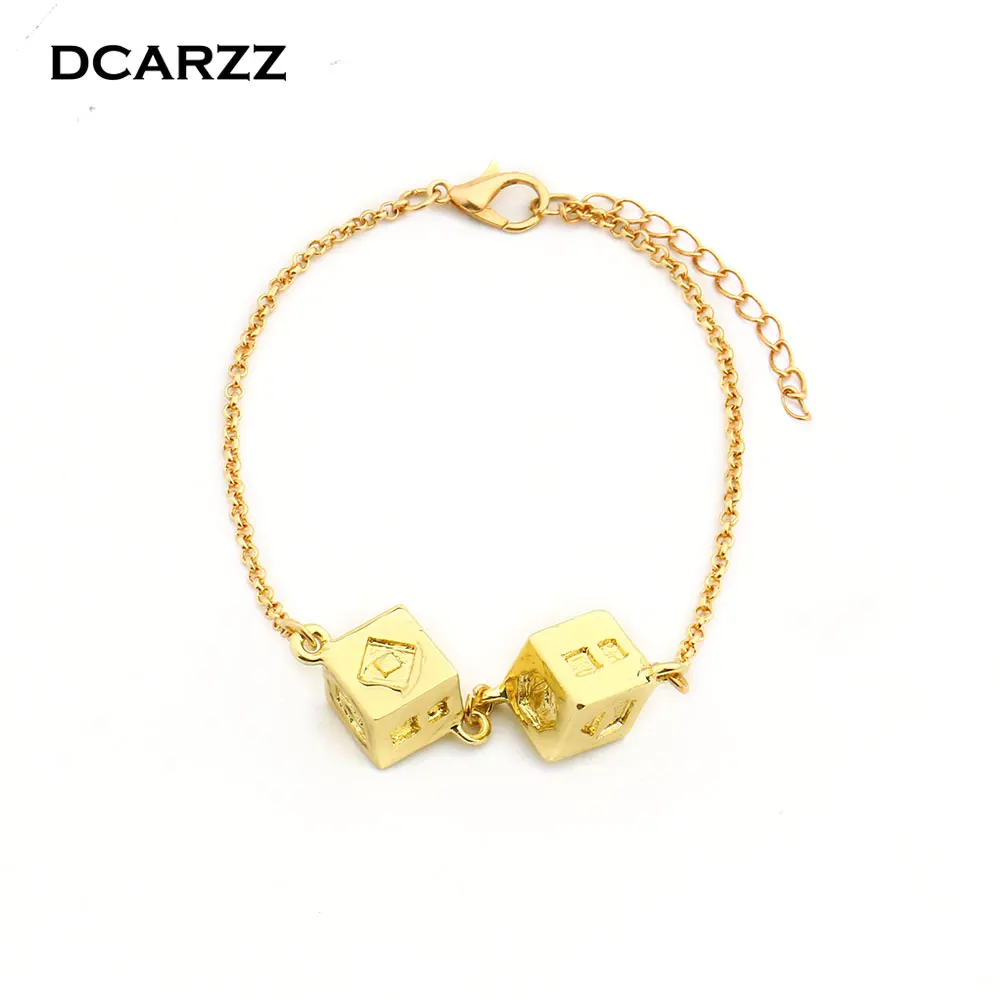 Han Solo Lucky Dice Charm Bracelet for Women Gold Color Cube with Chain