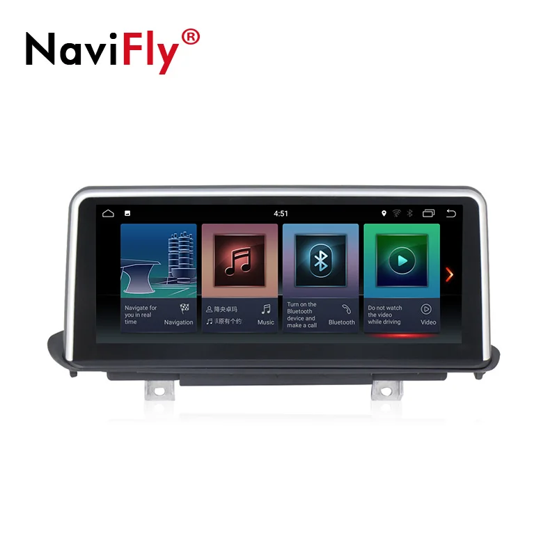 Best NaviFly 10.25 inch Android 7.1 car GPS Navi multimedia player for BMW X5 F15 2014-2017 Original NBT system ID7 UI WIFI BT MAP 1