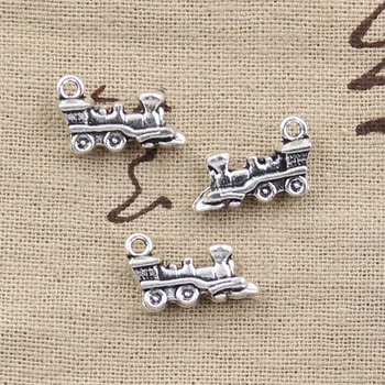 

15pcs Charms Old Fashioned Train 17x12mm Antique Bronze Silver Color Pendants DIY Making Findings Handmade Tibetan Jewelry