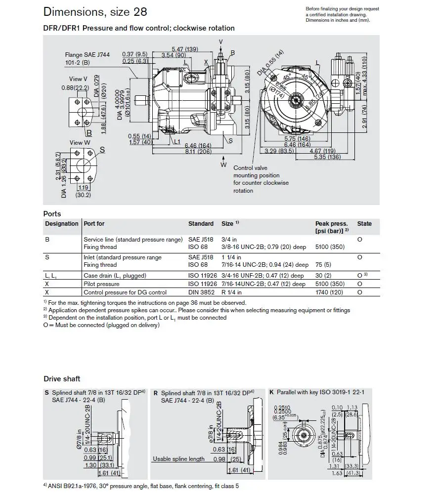 Rexroth A10VSO 28 осевой поршневой Переменный насос A10VSO28DFR1/31RPPA12N00 высокое давление 28 МПа~ 35 МПа плунжерный насос