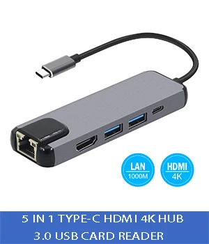 Rocketek usb 3,0 концентратор кард-ридер 4K HDMI 1000 Мбит/с гигабитный Ethernet адаптер для SD/TF micro SD Microfoft Surface Pro 3/4/5/6