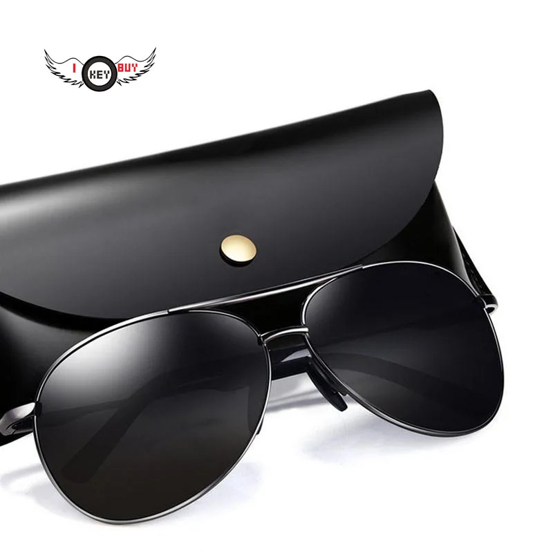 New Driver Goggles Polaroid Glasses Sunglasses For Men Thicken Hard TAC Lens To Block UV Light(Gold)