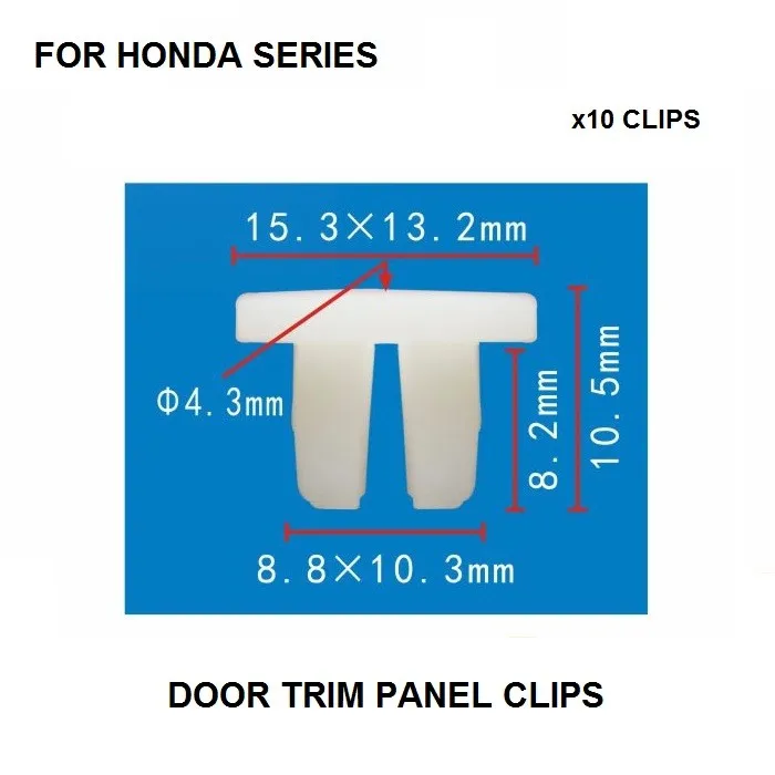 DOOR TRIM PANEL CLIPS 10x FOR HONDA SIDE SKIRT PANEL RETAINER SCREW