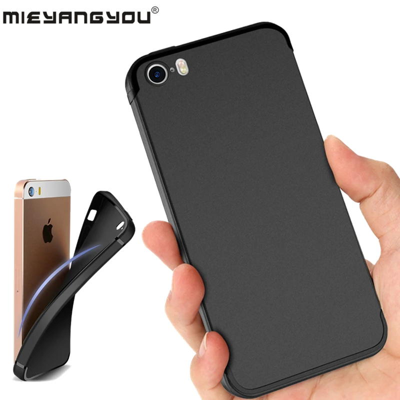 

For iPhone 5 5S SE Simple Plain Phone Case Slim Matte Soft Silicone Back Cover For iPhone On 5 5S Se Cases TPU Shell Bag Coque