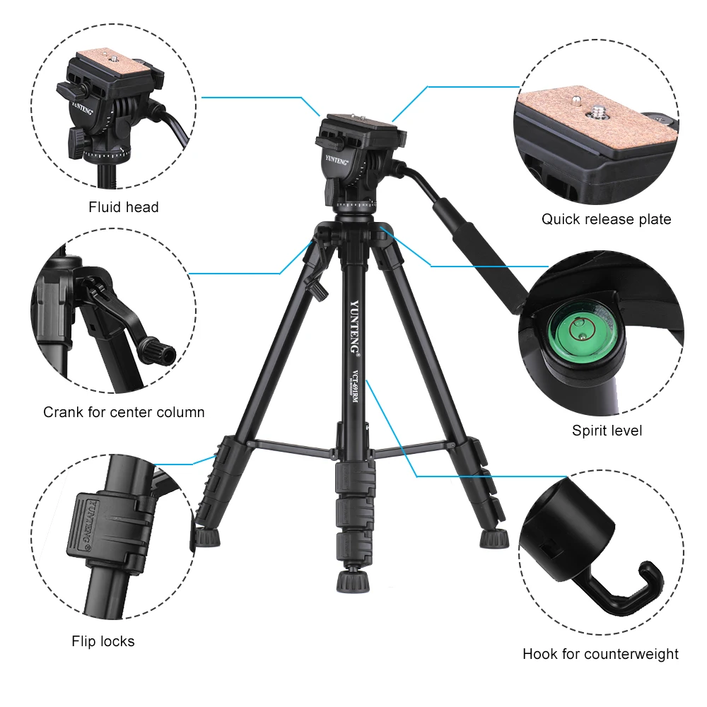 YUNTENG VCT-691 Camera Tripod 9