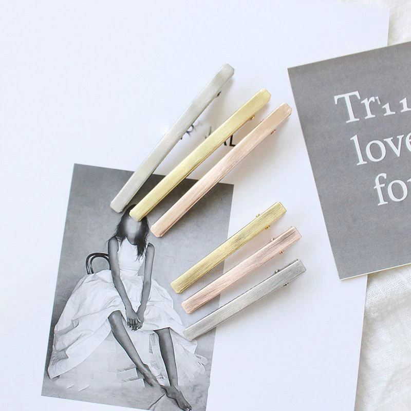 

New Hot 3PCS Retro Brushed Matte Metal Hairpins Hair Clips Girls Simple Wild Smooth Hairclip Barrettes Headwear Hair Accessories