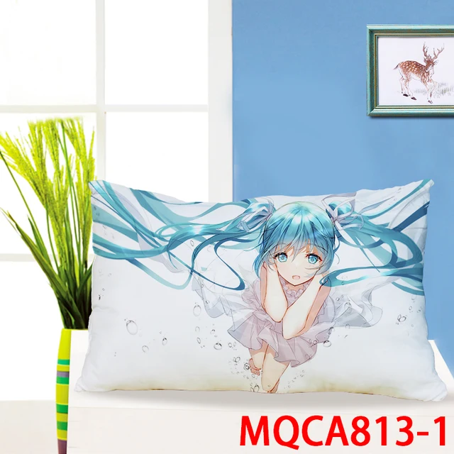 Japanese Anime Hatsune Miku Rectangle Pillow Case hugging body