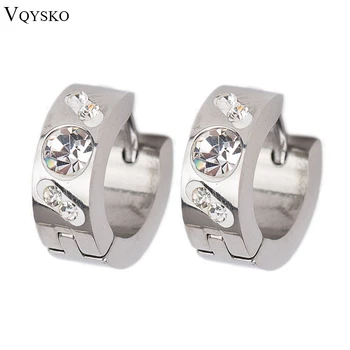 

Free Shipping Fashion Jewelry Stainless Titanium Steel Charm Hoops Hexagon Lady Earrings