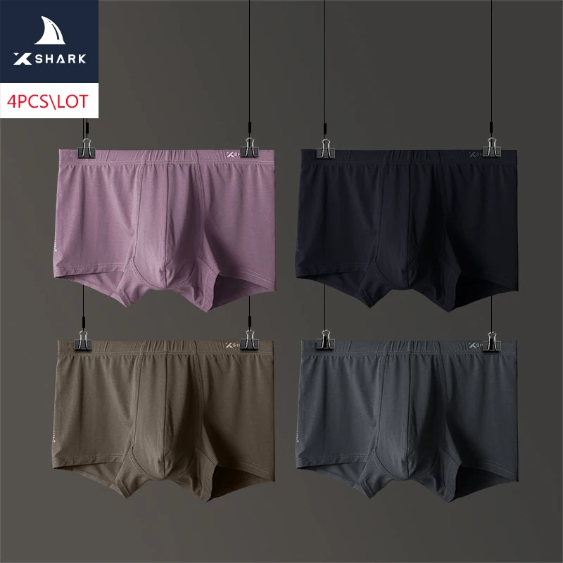 

XSHARK New 4pc/lot Men Oversized Solid Boxers