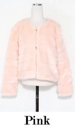 Коллекция года, casaco de pele falso, элегантная женская куртка из искусственного меха зимнее пальто с длинными рукавами, верхняя одежда из искусственного меха кролика рекса для девочек, L667 - Цвет: Розовый