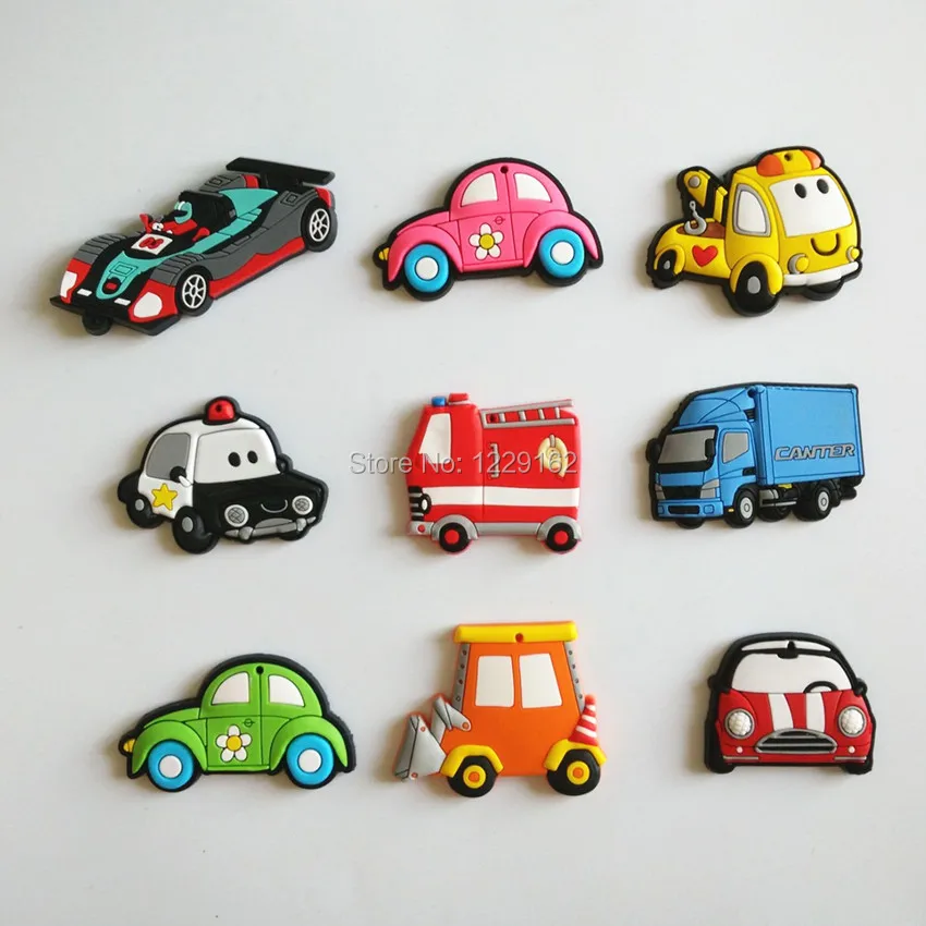 

Free shipping (9pcs/lot) Cartoon Car fridge magnets whiteboard sticker Silicon Gel Magnets Educational Kids gift home decoration