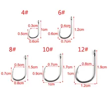 Hot 100pcs Fishing Bait Barb Fish hook Lure Tackle With Box Size 4/6/8/10/12