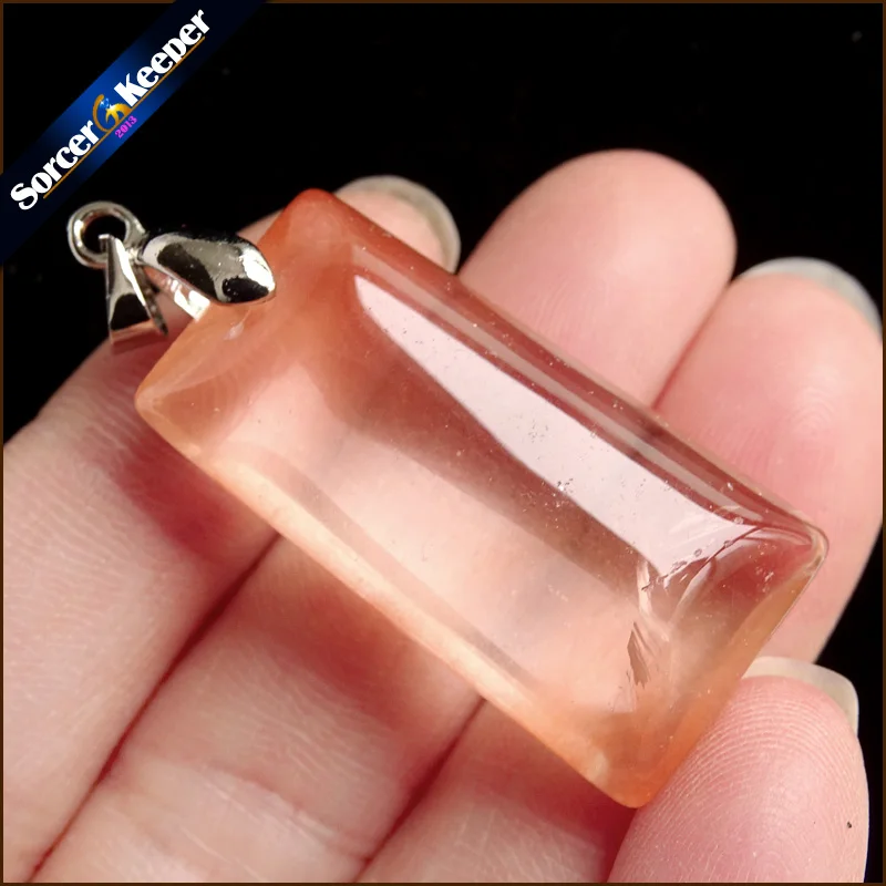 

Women Jewelry Necklace Fashion Rare Genuine Natural Stone Red Rabbit Hair Fur Rutilated Quartz Crystal Polished Pendant YS279