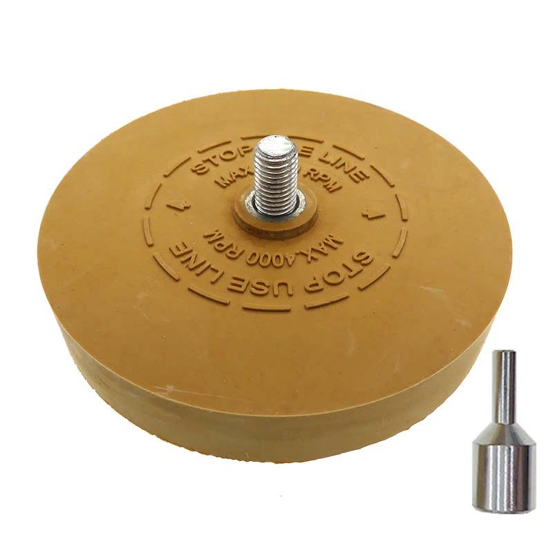 

3.5" Rubber Eraser Wheel for Adhesive, Sticker, Pinstripe, Decal and Graphic Remover with 1/4" Drill Adapter
