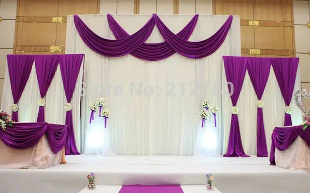 3 м* 4 м+ 2 м* 2 м* 2 свадебное украшение соединение Свадебные Небольшие студийные фоны занавес Экспресс - Цвет: Purple