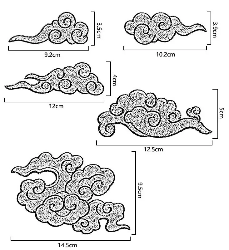 AHYONNIEX бренд благоприятный облако многоцветный Форма вышитые патчи Швейные наклейки для аппликация на одежду Diy аксессуары