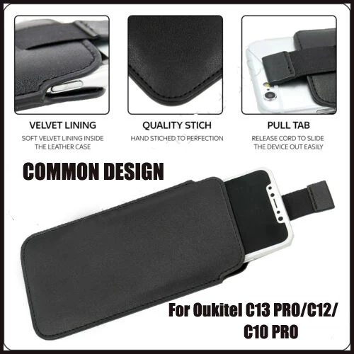 

Casteel PU Leather Case For Oukitel C13 PRO C12 C10 PRO Pull Tab Sleeve Pouch Bag Case Cover