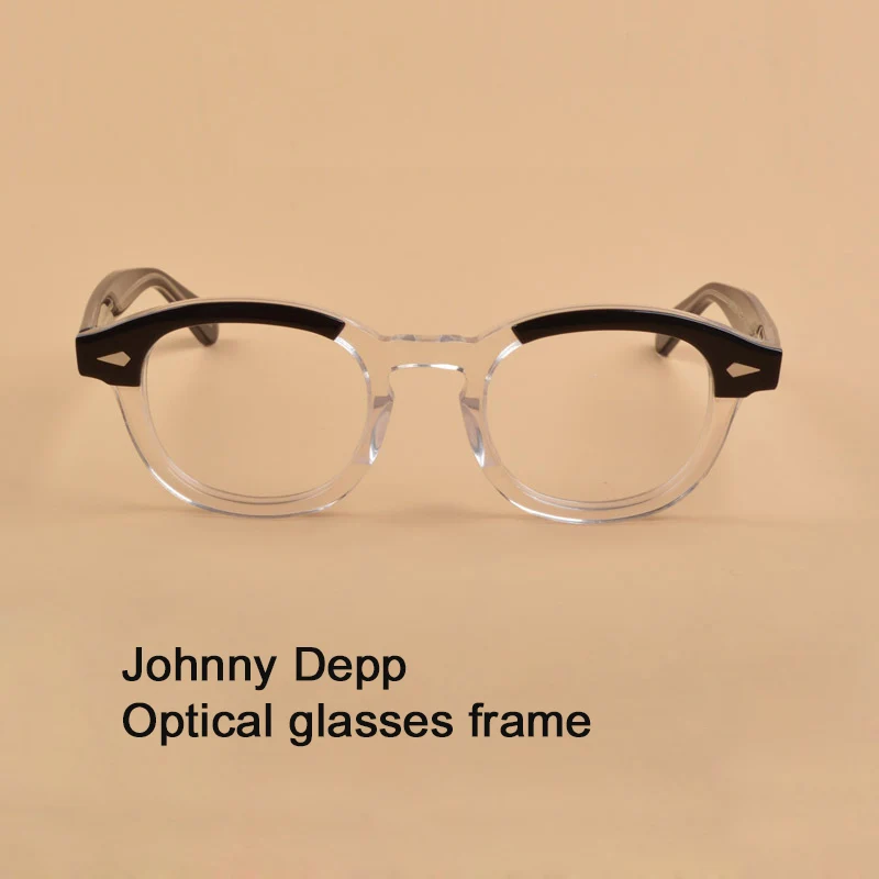 Najtaniej Johnny Depp okulary ramka mężczyźni kobiety komputer przezroczyste okulary marka projekt octan styl Vintage okulary najwyższej jakości sq313