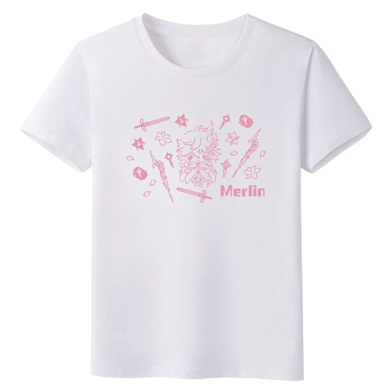 

Anime JK FGO Fate/Grand Order Caster Merlin Cosplay T-Shirt Shirts Fate/stay night Tops Tee Women Men t shirt tshirt