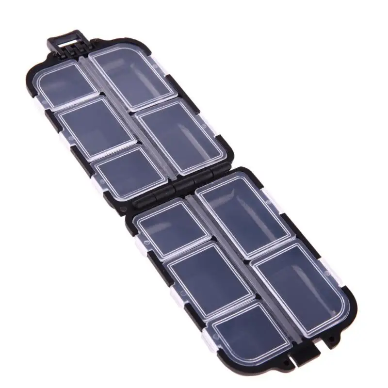 10 Grids Compartments Fishing Tackle Storage Box Lure Hook Rig Bait Plastic Storage Case Necessary Tool Small Size Convenient