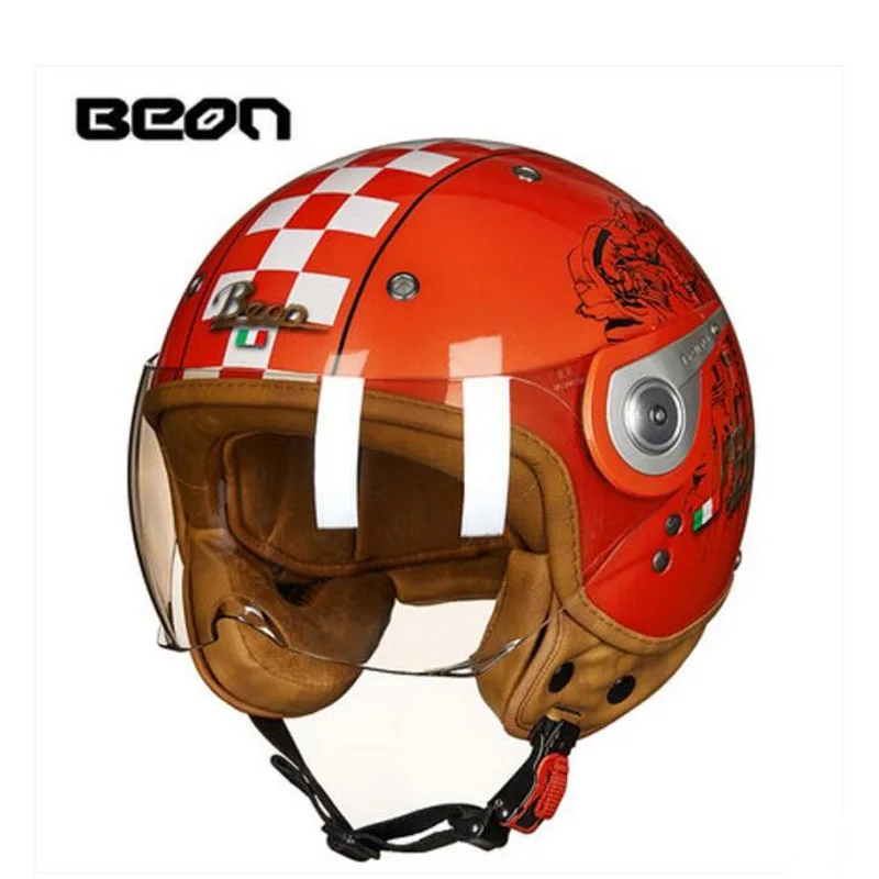 

2018 Summer New Netherlands Band Europe ECE Certification BEON Half Face Motorcycle Helmet Retro Motorbike Helmets made of ABS
