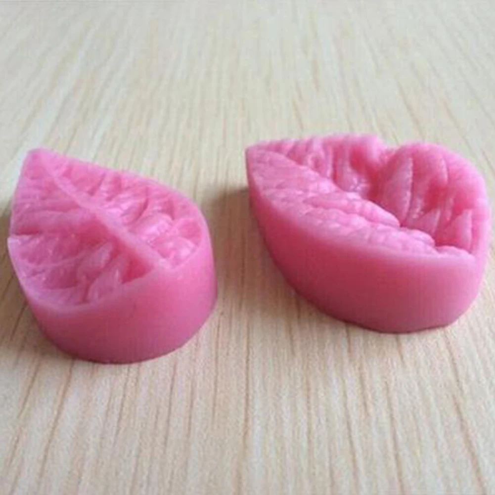 

3D Leaf Veiner Silicone Mold Fondant Cake Mould Leaf Shape Fondant Bakeware Decoration Silicone Mould Random Color