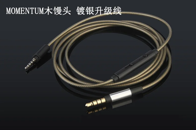 Replacement Audio Silver Cable Remote Mic For Sennheiser MOMENTUM On Ear Over Ear 1 0 2 0 3 0 wireless HEADPHONES