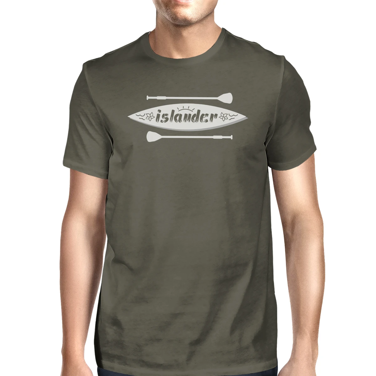 365 Printing Islander Paddle Board Men Black Tee Shirt Lightweight Summer Shirt