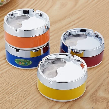 

European stainless steel ashtray large fashion cover with creative personality ashtray living room decorations gifts