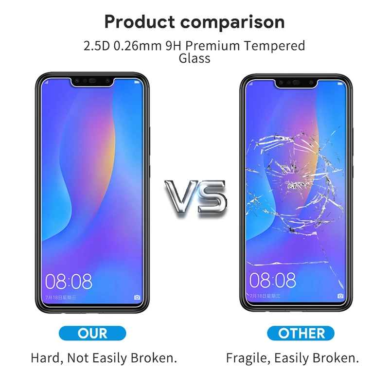 Закаленное стекло для Huawei Mate 20 pro защита экрана олеофобное покрытие 9H 2.5D против
