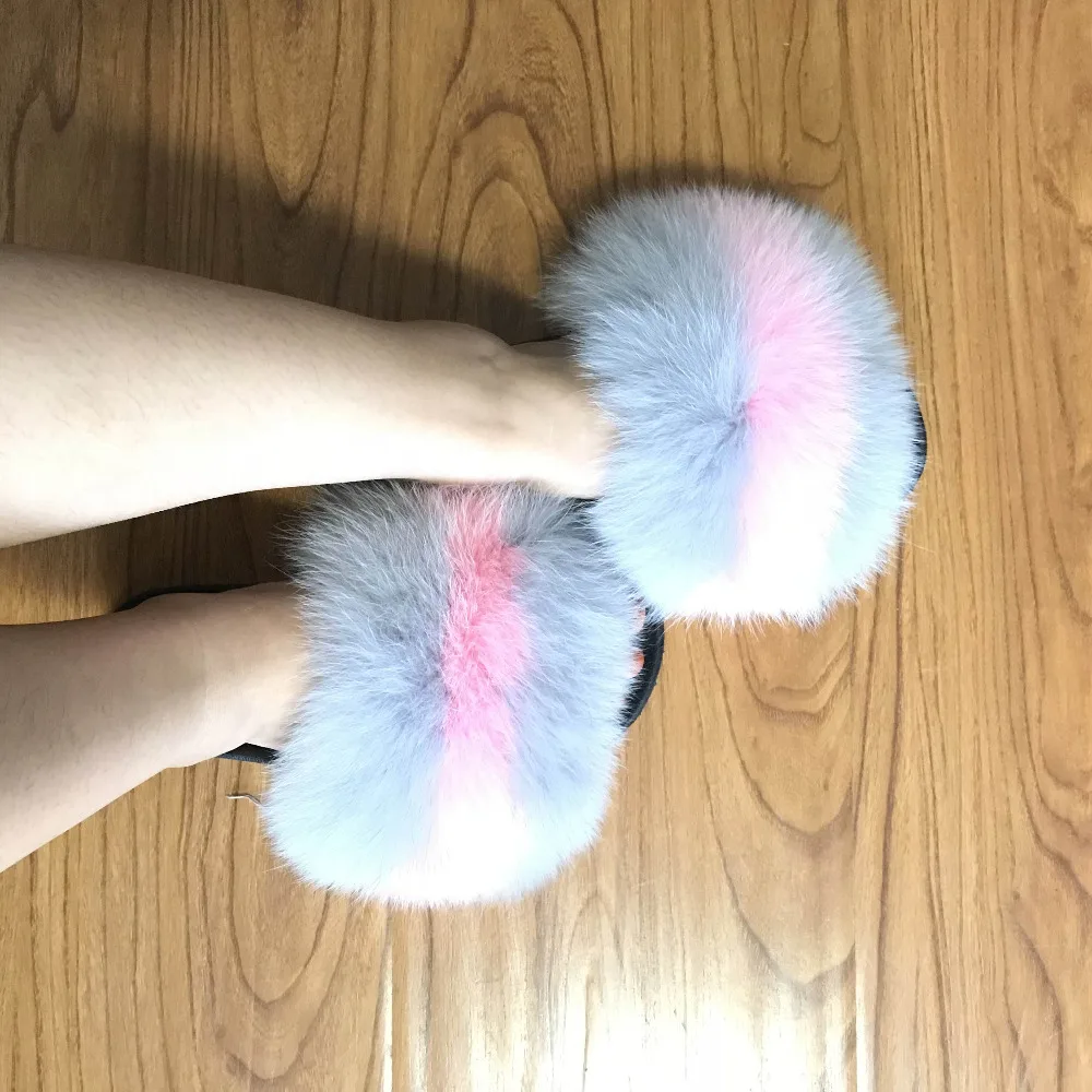 Magicfur технические Тапочки коричневые красные зеленые меховые сандалии Сланцы на