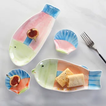 

Creative Hand-painted Lovely Ceramic Sushi Plate Cartoon Dessert Sauce Dish Children's Day Gift Breakfast Plate