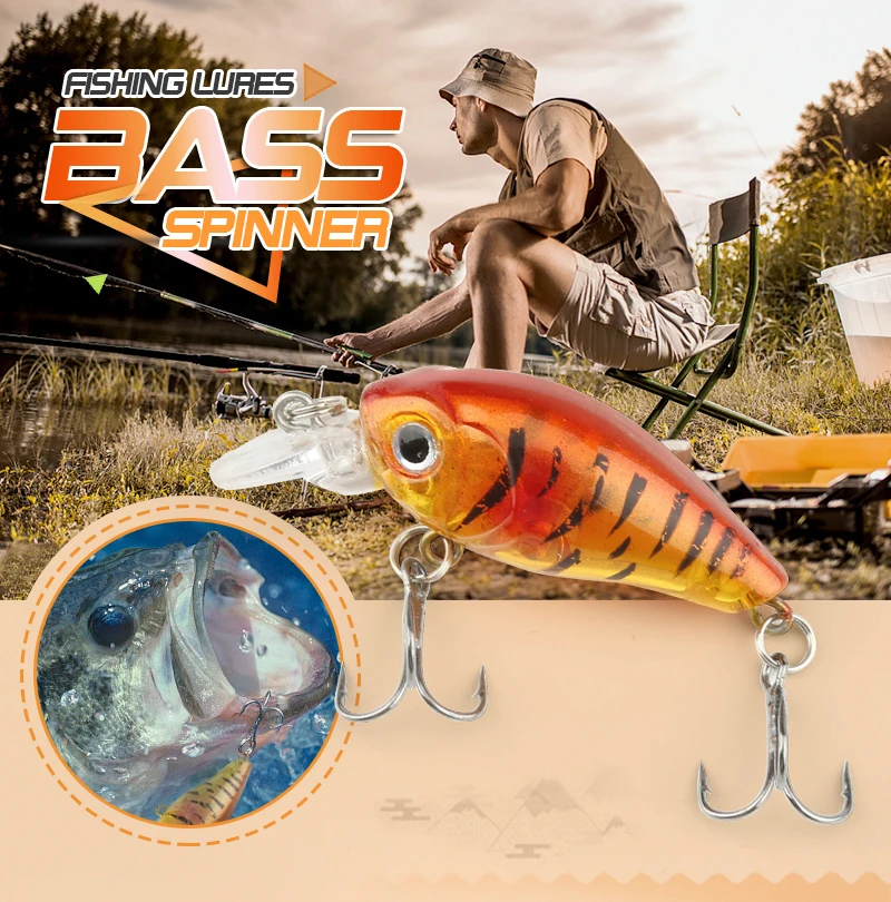 DONQL 5pcs 4g 4.5cm Minnow Fishing Lure Kit Wobbler Bait Set Crankbait Fishing Lures With Box Treble Hooks Fishing Tackle       (5)