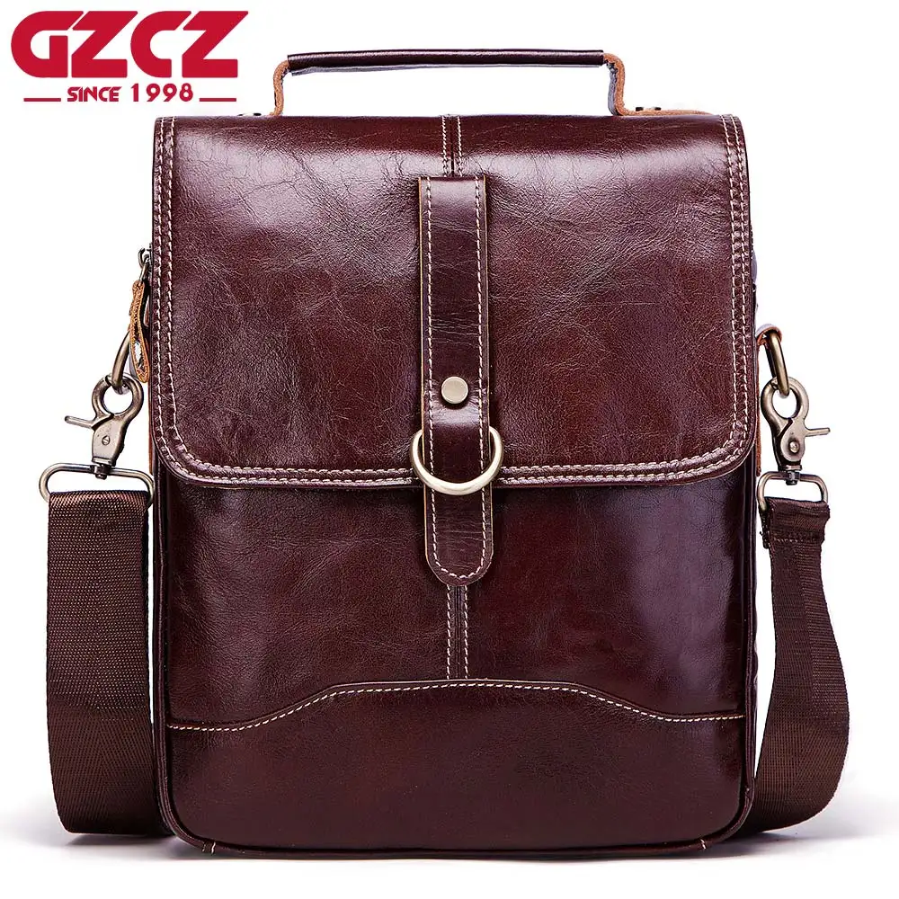 GZCZ Brand Men Fashion Genuine Leather Crossbody Bag Top Quality Men's Shoulder Bag Business Cow Messenger Bag Casual Man Bags цена GZCZ Brand Men Fashion Genuine Leather Crossbody Bag Top Quality Men's Shoulder Bag Business Cow Messenger Bag Casual Man Bags цены онлайн