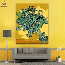 DIY цвета картины по номерам с цветами ваза с фиолетовыми ирисами Картина Рисунок Живопись по номерам Обрамленный дом