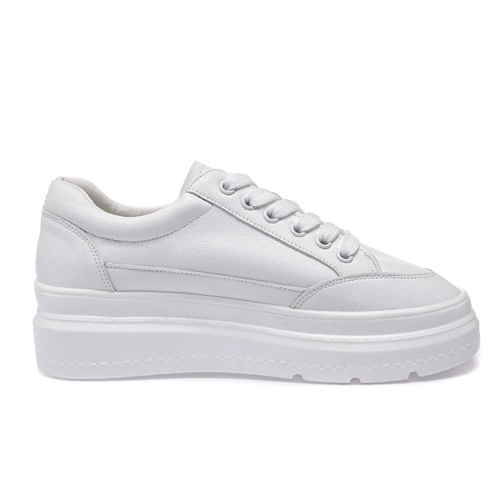 Lacets 2019 Femme Femmes À Confortable En Appartements forme Cuir Sneakers Plate Printemps Blanc Casual Split Plat Doratasia Chaussures Nouveau gnaPdPq